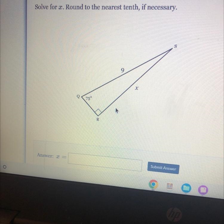 Solve for z. Round to the nearest tenth, if necessary.-example-1