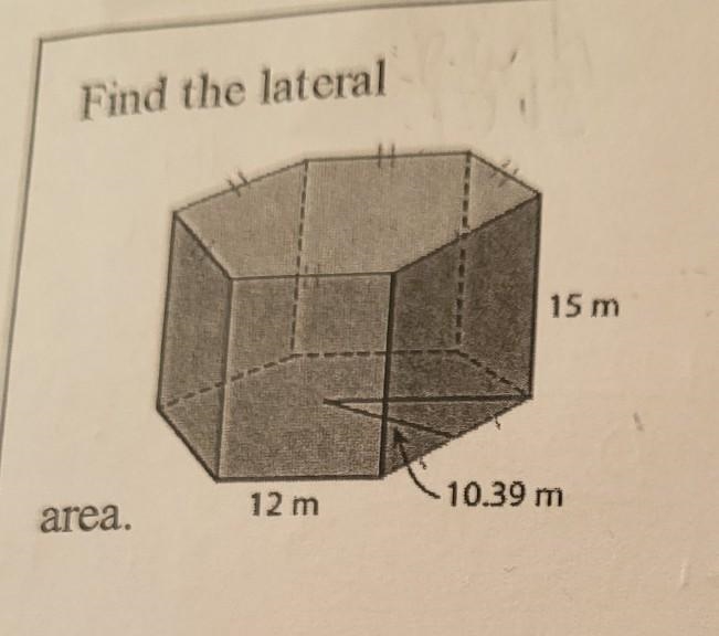 Find the lateral area. show work​-example-1