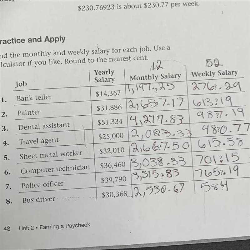 A police officer marries a bank teller. What is their combined income each month? Help-example-1