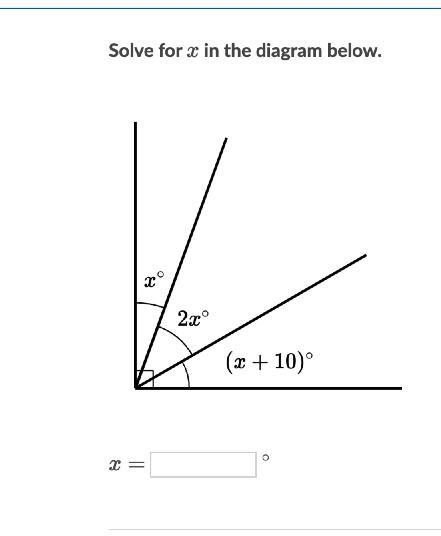 Solve for x in the diagram below.-example-1