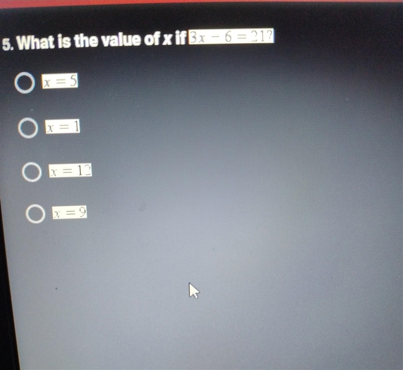 PLSSS HELP HERES THE QUESTION I HAVE A ATTACHMENT ALSO 5. What is the value of x if-example-1