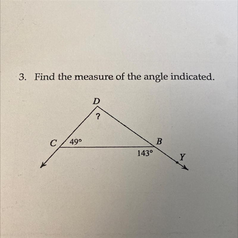 3. Find the measure of the angle indicated.-example-1