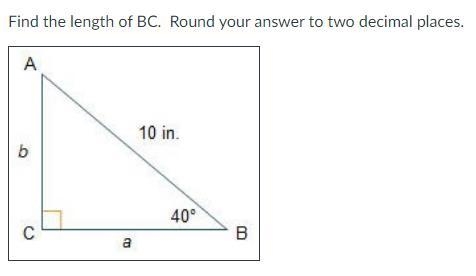 Find the length of BC. Round your answer to two decimal places.-example-1