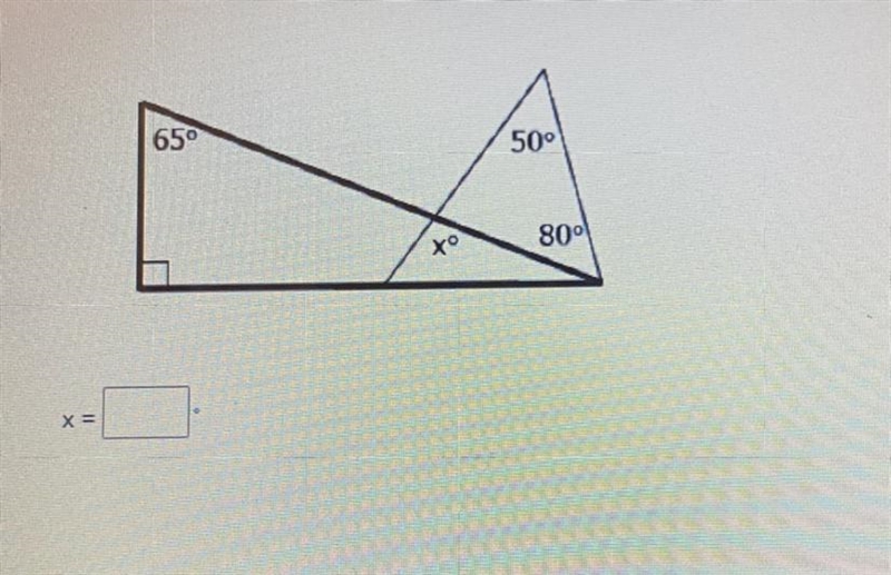 Find x of the triangle.-example-1