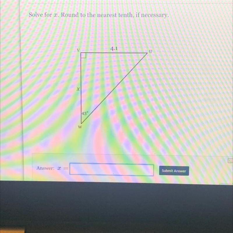 Solve for x. Round to the nearest tenth, if necessary-example-1