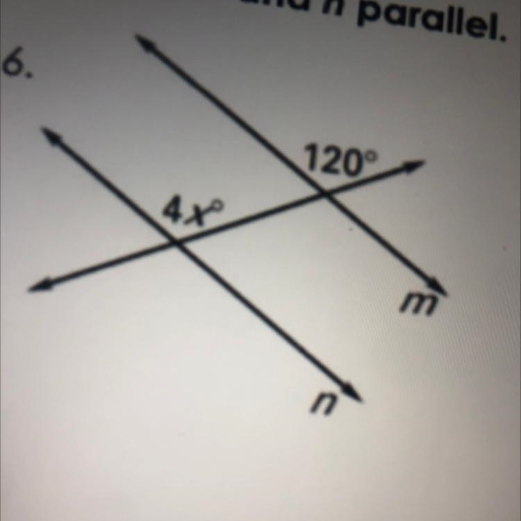 Solve for that value of x which makes like m and n parallel-example-1