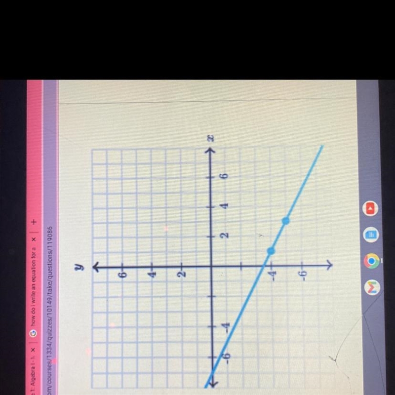 Write an equation that represents the line. Use exact numbers.-example-1