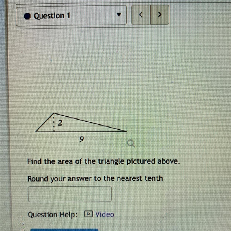 Find the area of the triangle pictured above. Round your answer to the nearest tenth-example-1