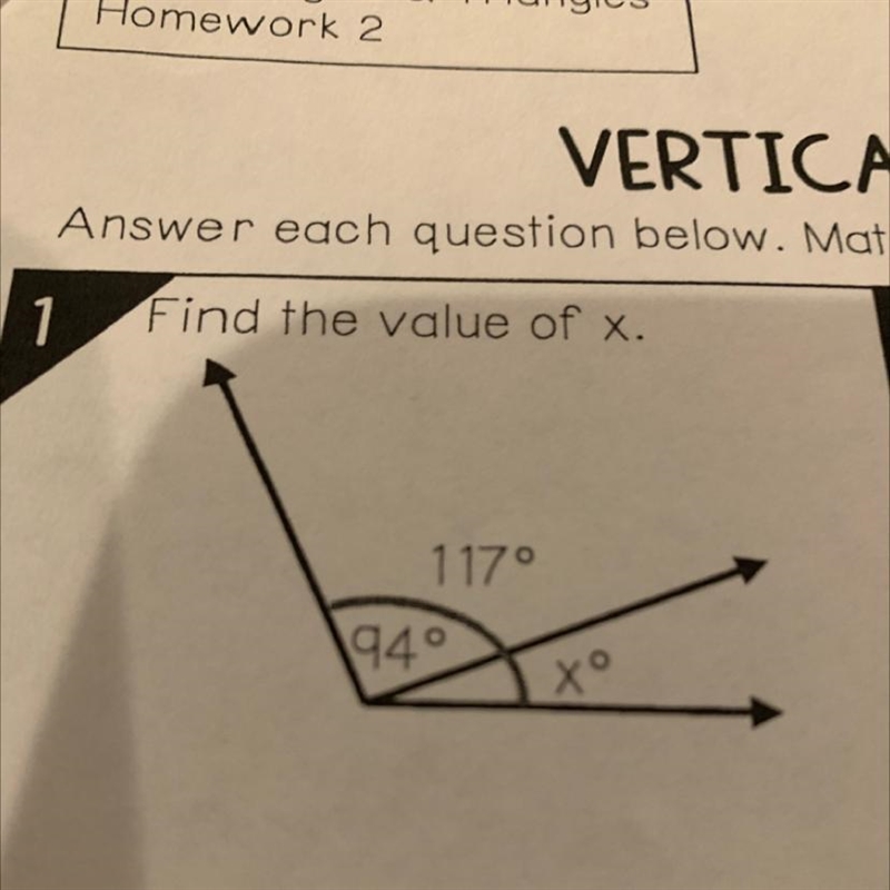 1 Find the value of x. 117° 1940 to-example-1