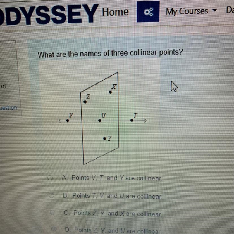 What are the names of three collinear points?-example-1