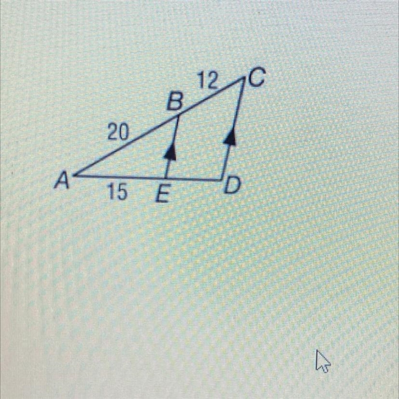 Find DE. F) 3 G) 6 H) 9 J) 12-example-1