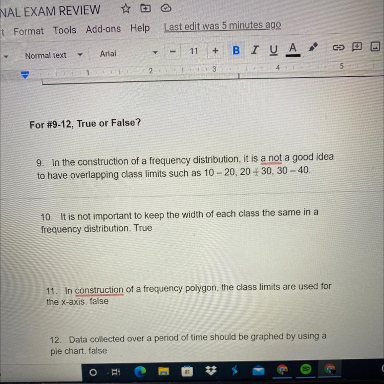 How do I know if these are true or false?For #9-12, True or False?9. In the construction-example-1