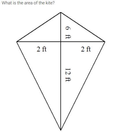 Find the are of the kite! Please. Answer Options: A) 44 ft squared B) 11 ft squared-example-1