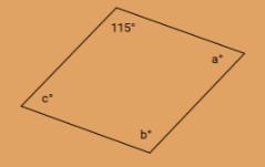 In the parallelogram below find the values of a, b, and c-example-1