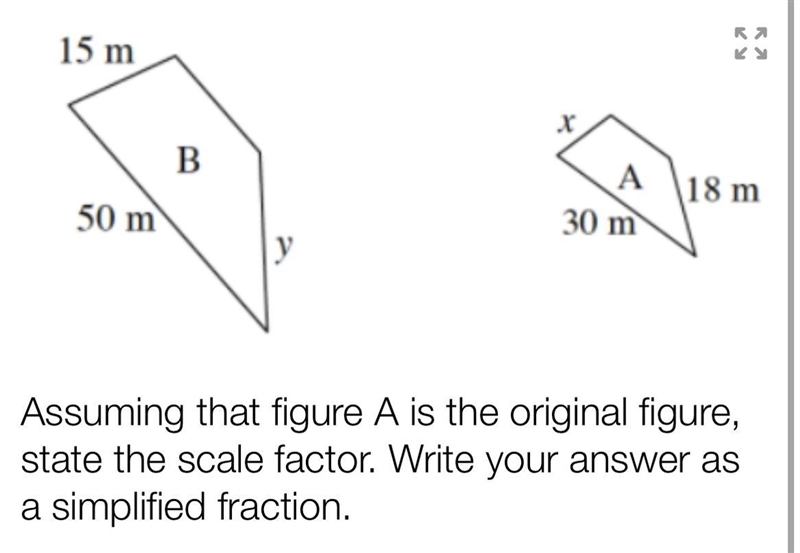 15 m 50 m B X A 30 m Ra KY 18 m Assuming that figure A is the original figure, state-example-1