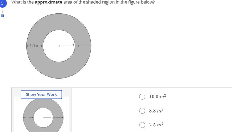 What is the approximate area of the shaded region in the figure below?-example-1