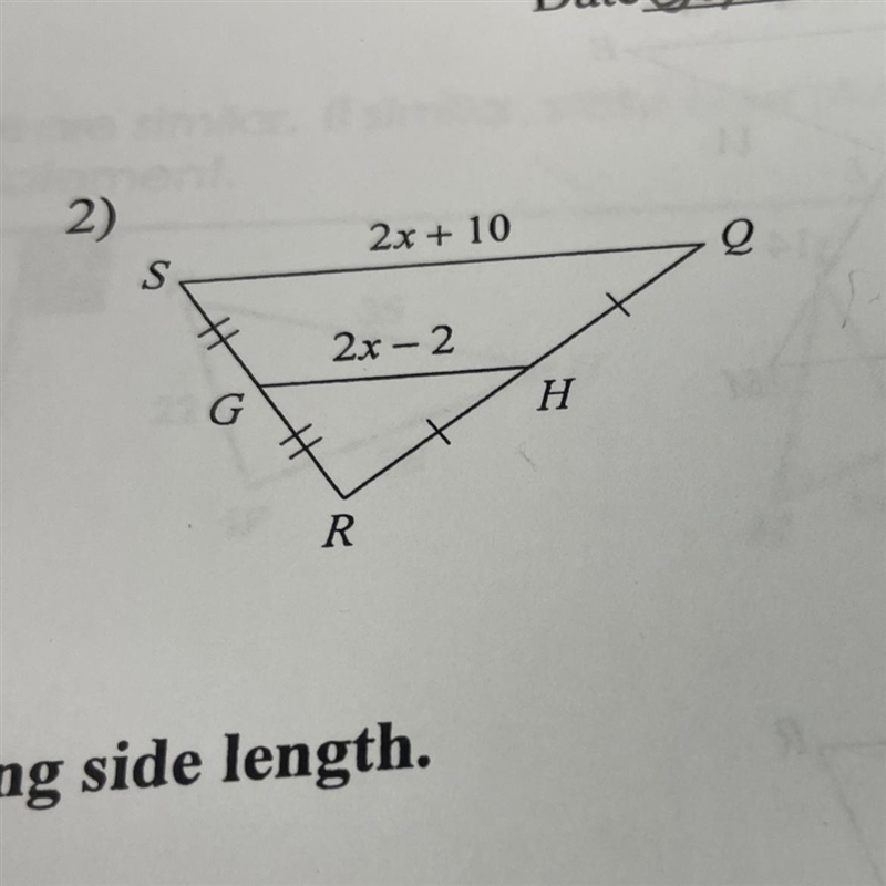 2) 2x + 10 e S 2x - 2 - G H R-example-1