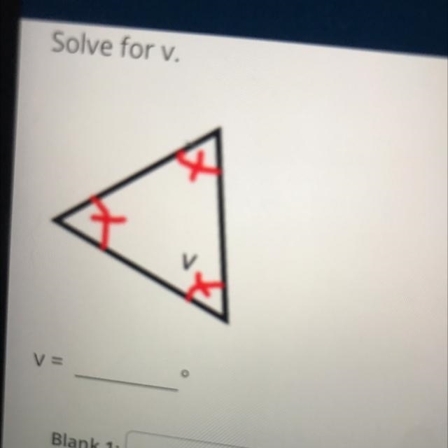 Solve for v. V = Blank 1:-example-1