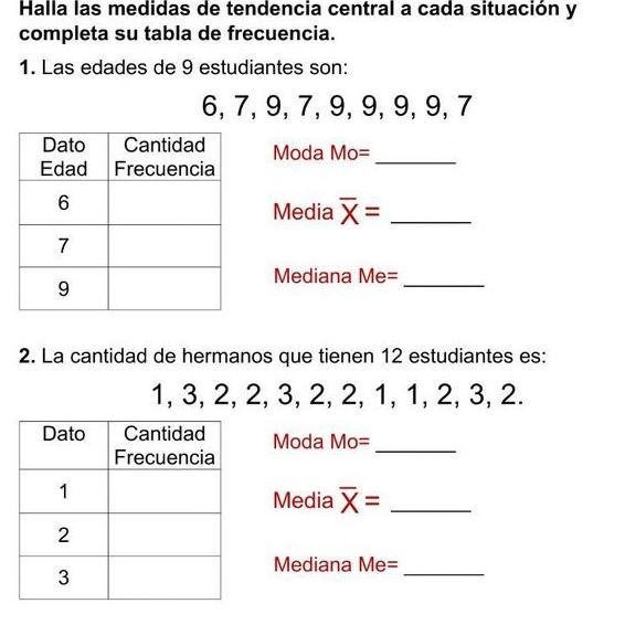 MEDIDAS DE TENDENCIA CENTRAL Halla las medidas de tendencia central a cada situaci-example-1