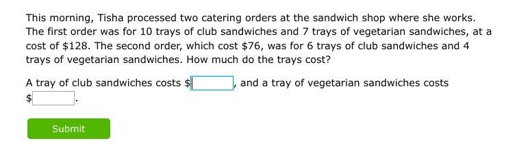 Help me please -Write a system of equations to describe the situation below, solve-example-1