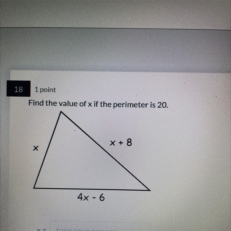 Find the value of x if the perimeter is 20-example-1