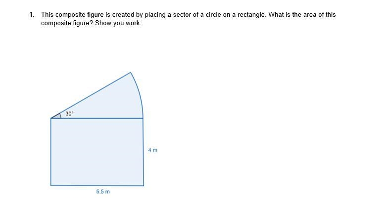 This composite figure is created by placing a sector of a circle on a rectangle. What-example-1