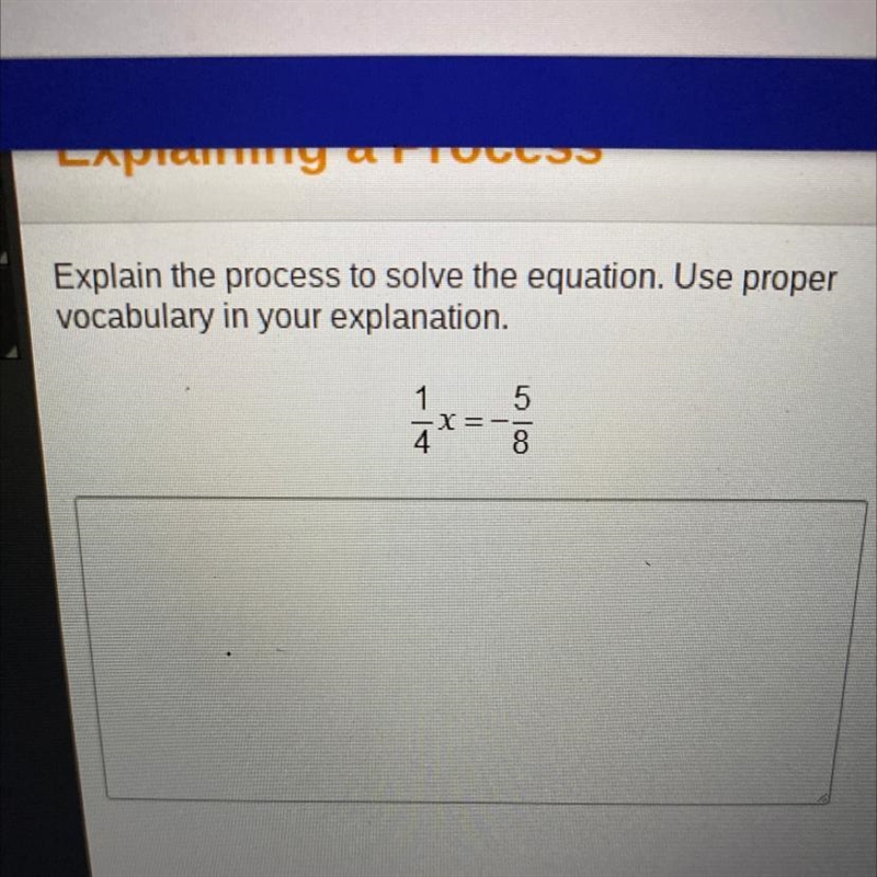 Explain the process to solve the equation. Use proper vocabulary in your explanation-example-1