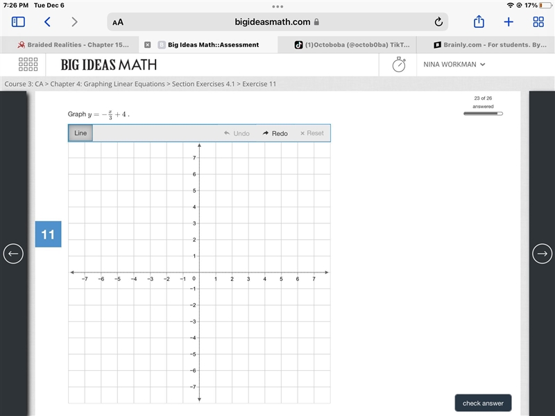 Graph. y=−x/3+4. (Photo attached)-example-1