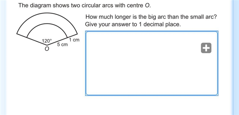 Find the the arc of the big and small shape to 1 decimal point!!!-example-1