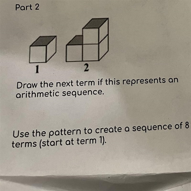 Draw the next term if this represents an arithmetic sequence. Use the pattern to create-example-1