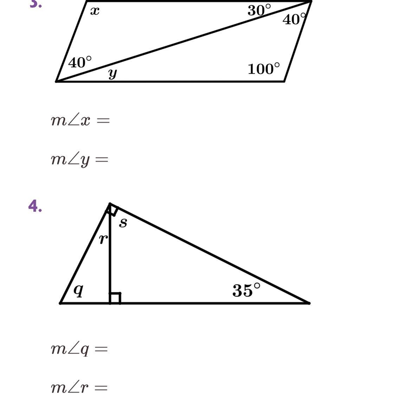 Please help me, I’m failing this class! The question is find the missing angles in-example-1