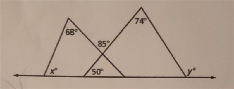 Please help: In the figure, solve for x and y​-example-1