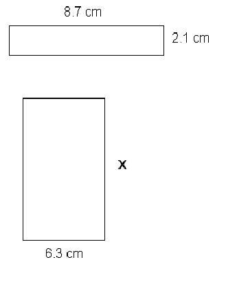 The two rectangles below are similar. Which ratio will help to find the value of the-example-1