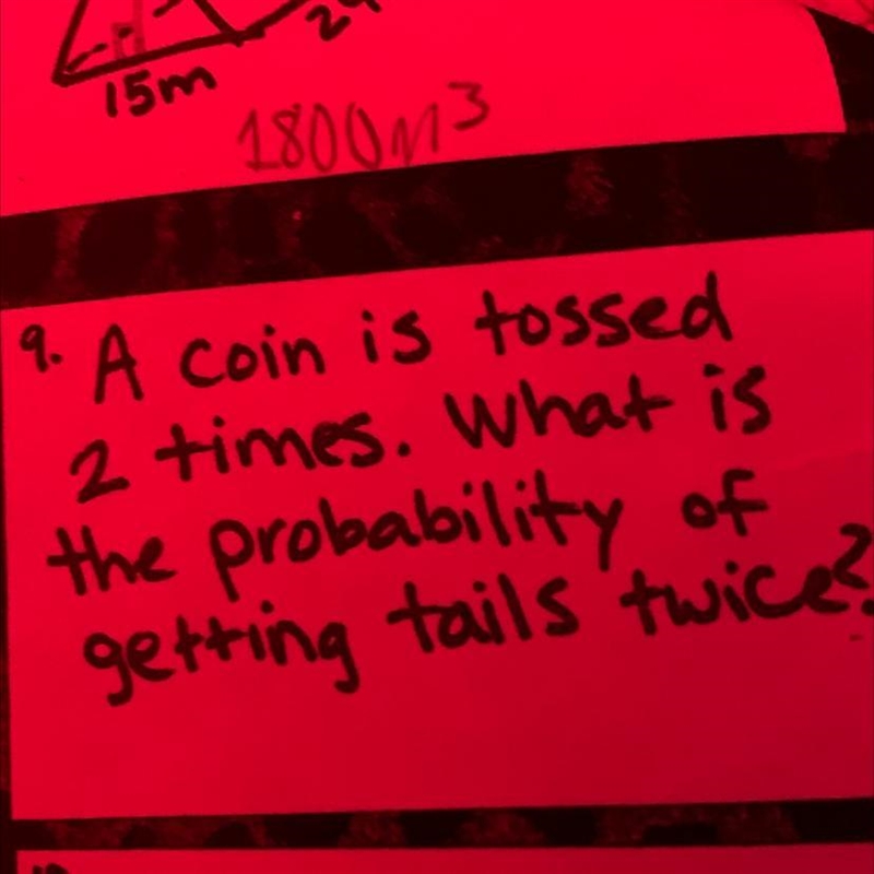 A coin is tossed two times what is the probability of getting tails twice￼-example-1