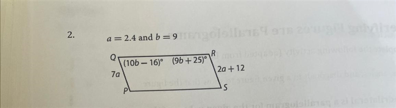 Show that each quadrilateral is a parallelogram for the given values of the variables-example-1