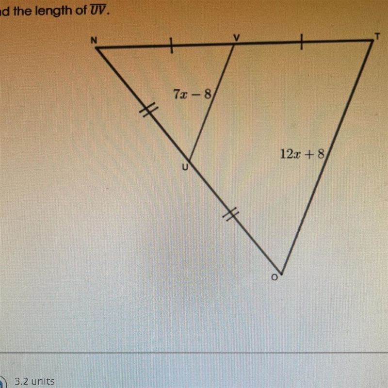 Find the length of UV.-example-1