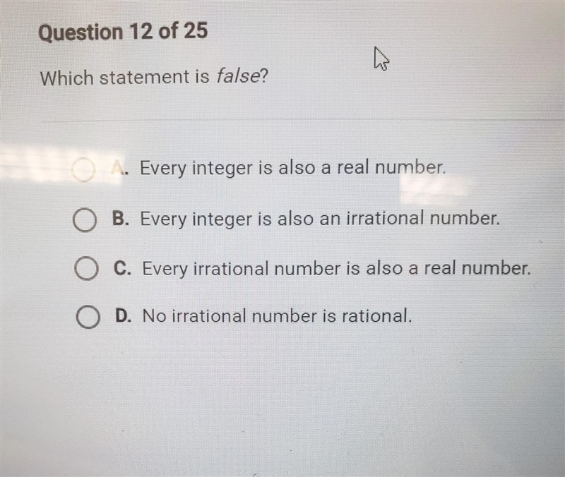 Which statemennt is false?​-example-1