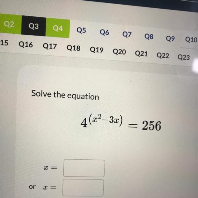 Solve the equation 4(22–3x) = 256-example-1