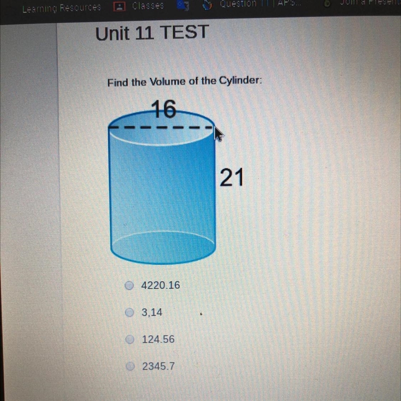 HURRYYY find the volume of the cylinder-example-1