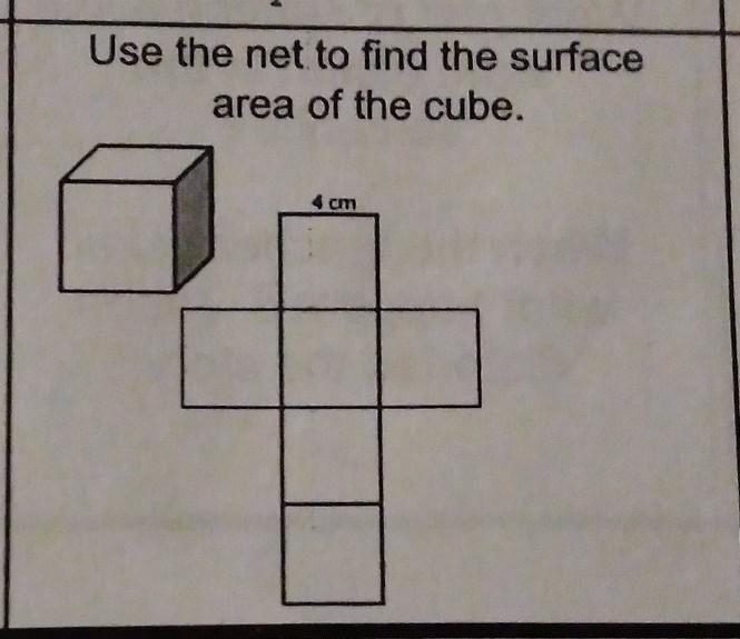 Use the net to find the surface area of the cube. HELP PLEASE!!!​-example-1