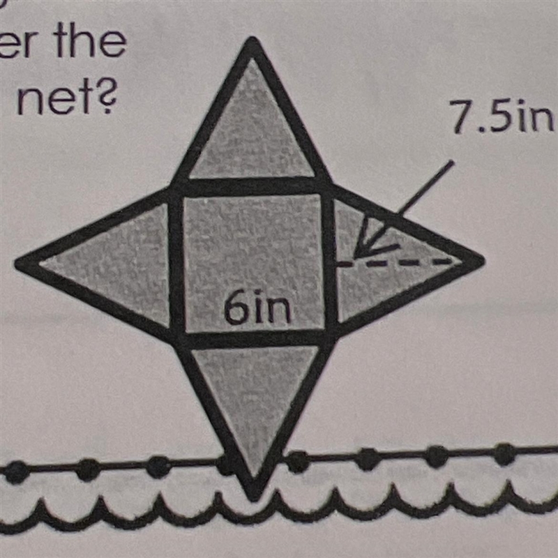 Kate has enough fabric to cover 120in². Can she completely cover the shape shown by-example-1