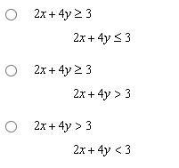 Which system of inequalities has a line as a solution?-example-1