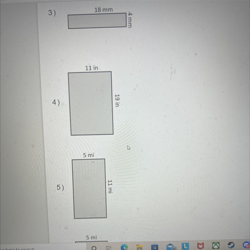 3) 18 mm 4mm 4) 11 in 19 in 5) 5 mi 11 m-example-1