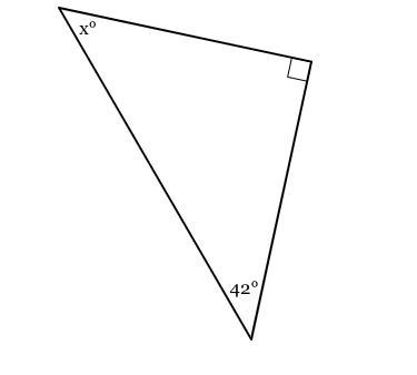 The measures of the angles of a triangle are shown in the figure below. Solve for-example-1