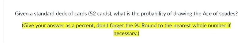 Given a standard deck of cards (52 cards), what is the probability of drawing the-example-1