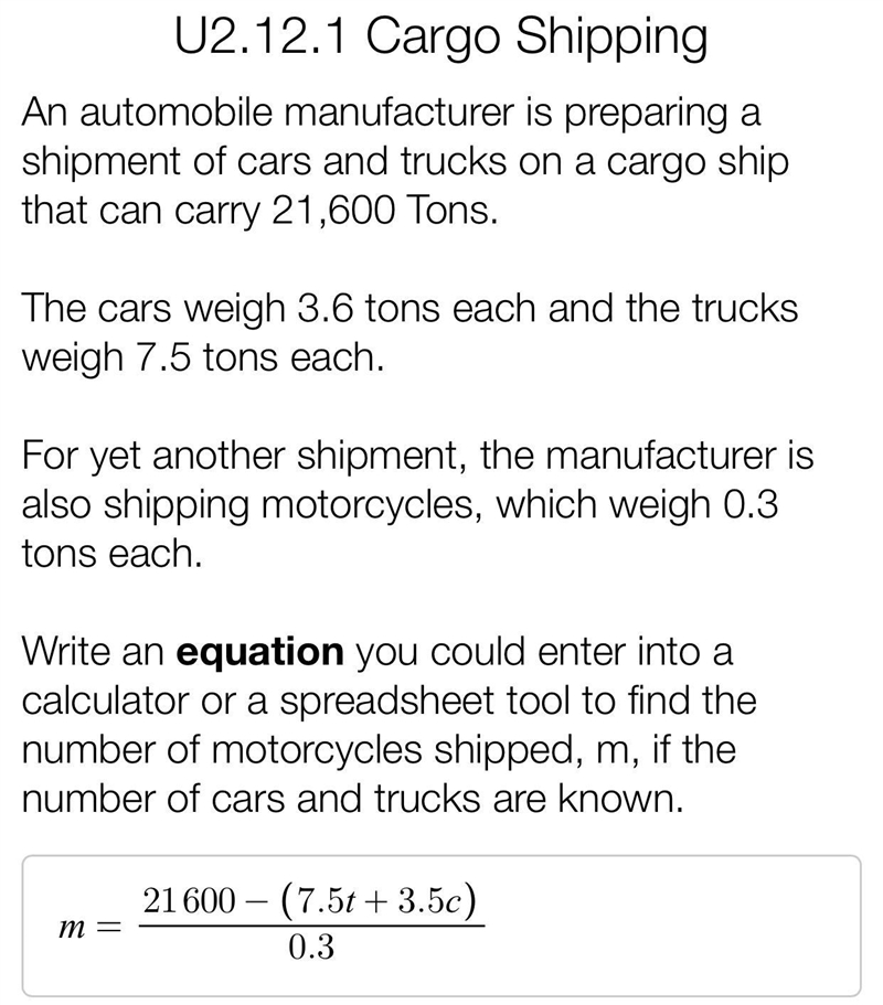 An automobile manufacturer is preparing a shipment of cars and trucks on a cargo ship-example-1