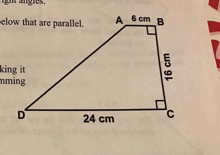 (a) Circle the two sides from the four choices below that are parallel. AB BC CD DA-example-1