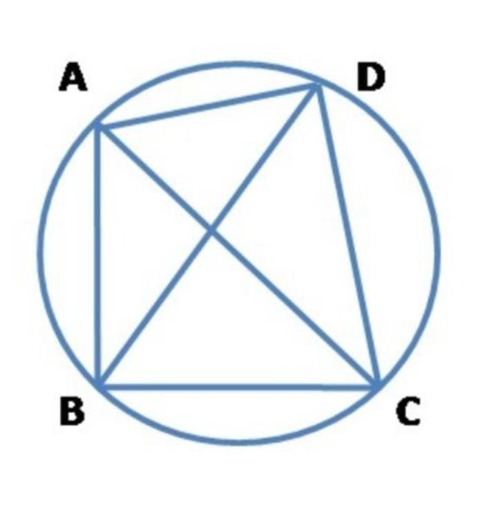 In the figure, ABCD is a cyclic quadrilateral in which AC and BD are its diagonals-example-1