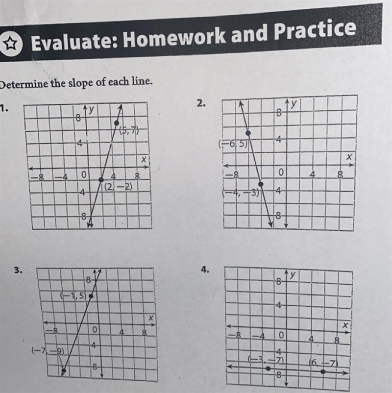 Determine the slope of each line-example-1