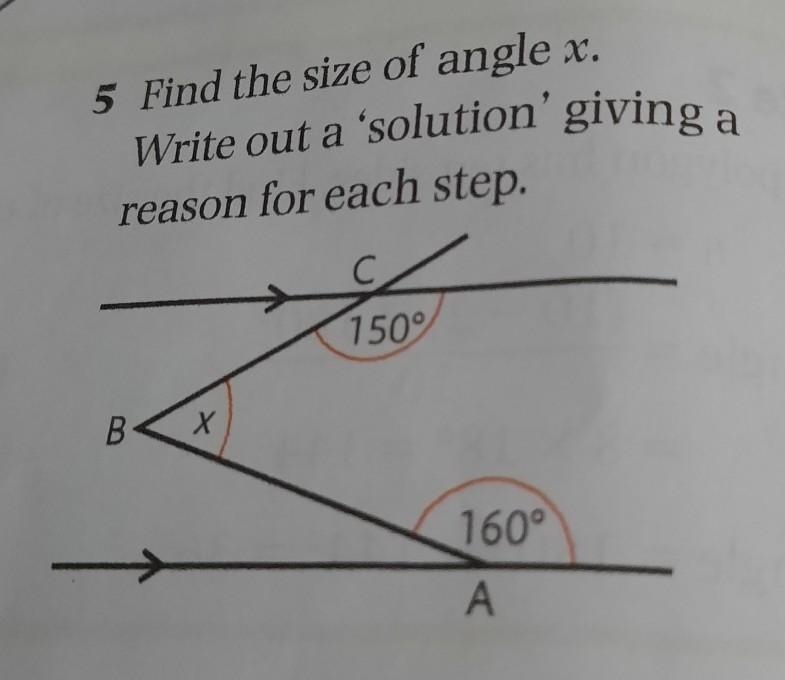 How to find the size of angle x​-example-1